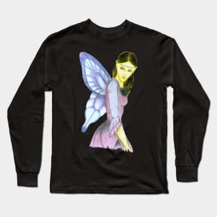 Fluttering Fairy- Orange Long Sleeve T-Shirt